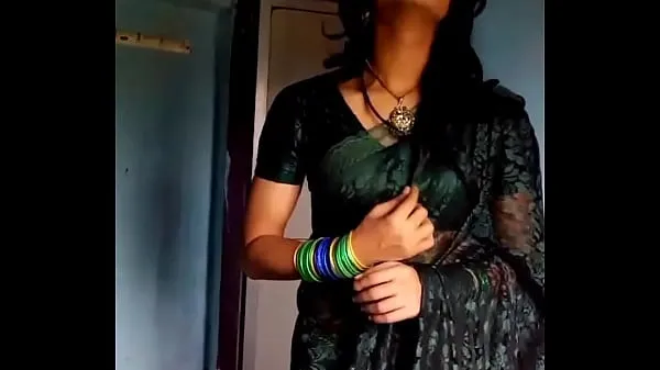 XXX Crossdresser in green saree fresh Videos