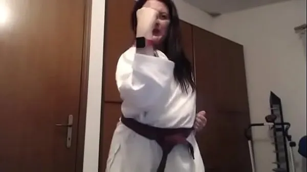XXX Sweat fetish with a fantastic karate kimono วิดีโอสด