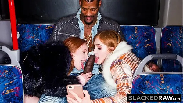 XXX BLACKEDRAW Two Beauties Fuck Giant BBC On Bus Video segar