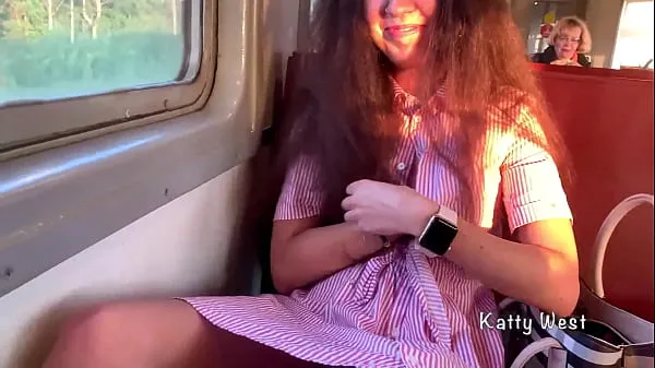 XXX the girl 18 yo showed her panties on the train and jerked off a dick to a stranger in public مقاطع فيديو جديدة