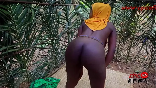 XXX Ebony hijab slut gets solo masturbation Video segar