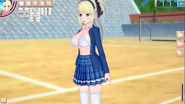 XXX Eroge Koikatsu! ] Blonde huge breasts bullish jk "Yuzu (Ori Chara)" boobs rubbed H! [Hentai game Video baru