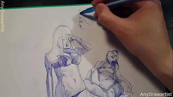 XXX تازہ ویڈیوز quick sketches with ballpoint pen ہے