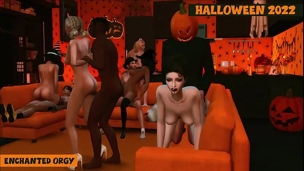 XXX Sims 4. Halloween 2022. Part 2 (Final) - Enchanted Orgy (Hardcore Penthouse parody วิดีโอสด