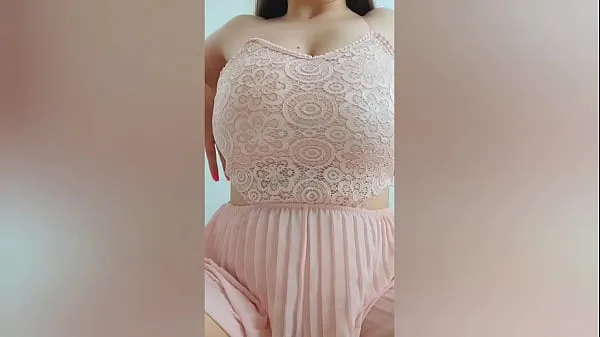 XXX Young cutie in pink dress playing with her big tits in front of the camera - DepravedMinx ताजा वीडियो